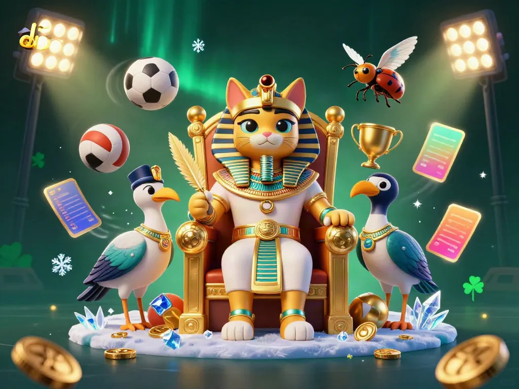Experience exciting gameplay at dduu with a cartoon pharaoh cat and dynamic sports elements.