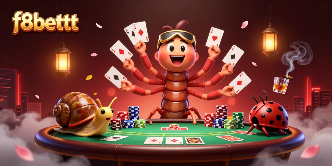 Experience the excitement of f8bettt with a playful millipede dealer and vibrant casino elements.