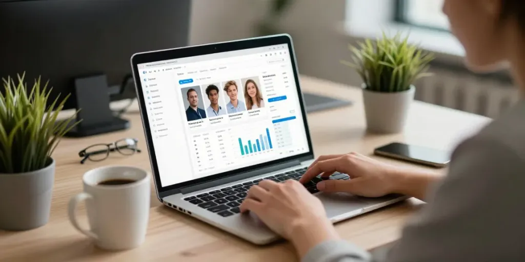 Follower kaufen TikTok - Technologischer Arbeitsplatz mit Social Media Analyse-Tools.