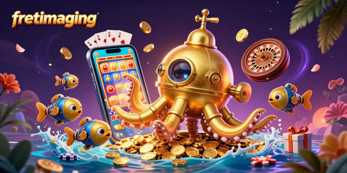 Experience the thrill of fretimaging with a dynamic casino-inspired scene featuring a golden kraken submarine.