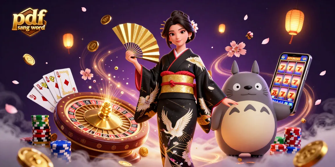 Engage with stunning pdf sang word visuals, showcasing an Asian woman and tanuki among rich casino elements.