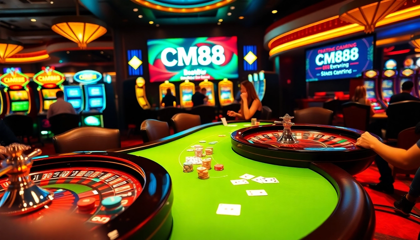 Engage with CM88's exhilarating casino atmosphere, filled with vibrant poker chips, cards, and thrilling roulette.