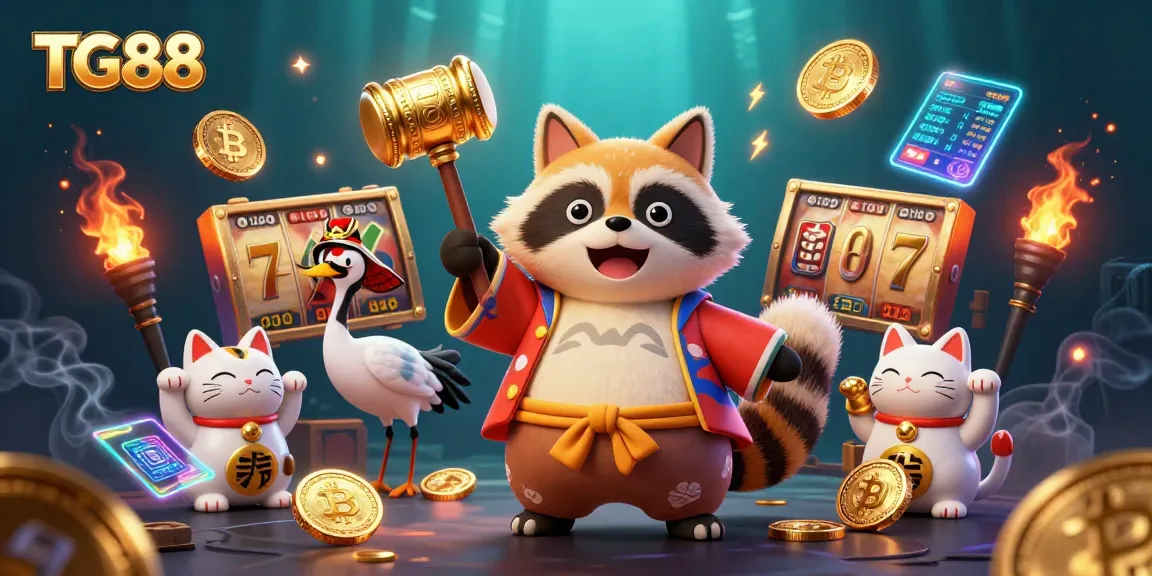 Play exciting slot games at TG88 with dynamic illustrations and vibrant colors.