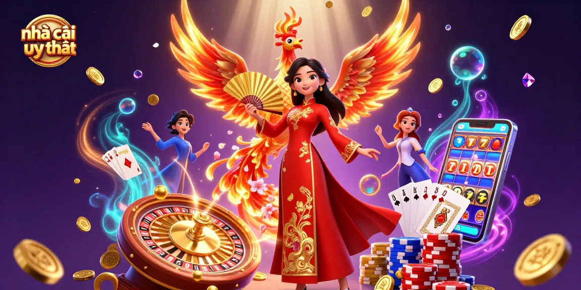 Play and win at nhà cái uy tín with vibrant 3D characters in a visually rich casino setting.