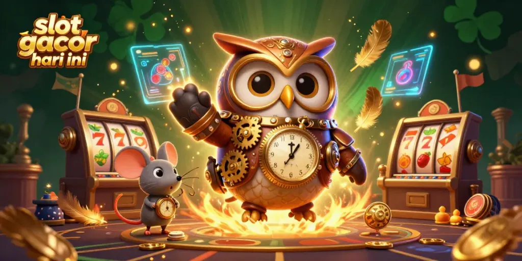 Slot gacor hari ini menampilkan karakter kartun kasino yang menarik dengan elemen autentik.