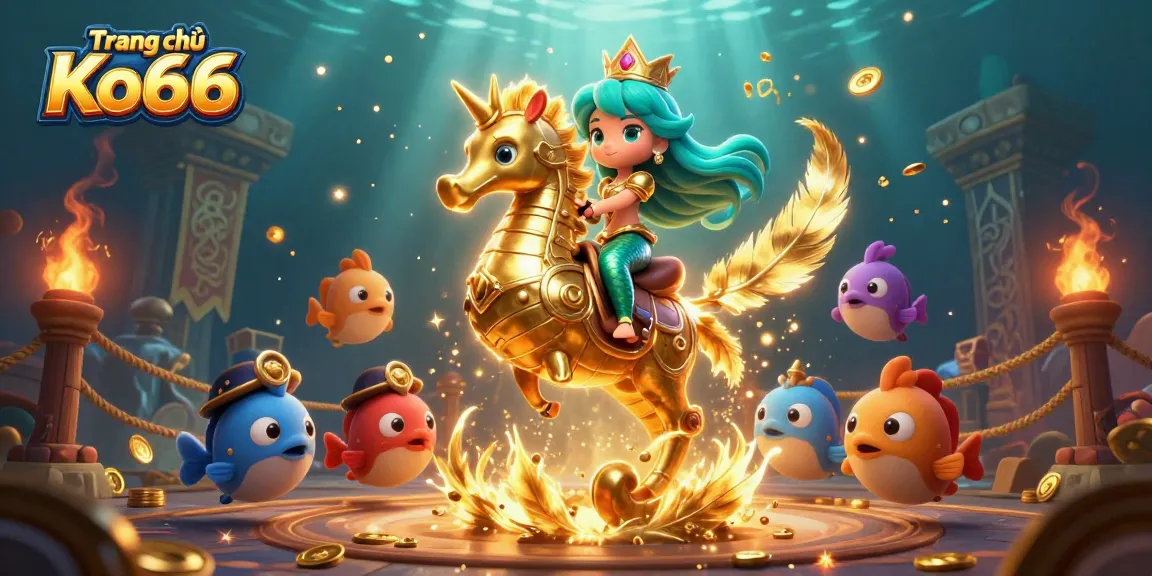 Experience the thrill at Trang chủ Ko66 with vibrant underwater characters and exciting casino elements