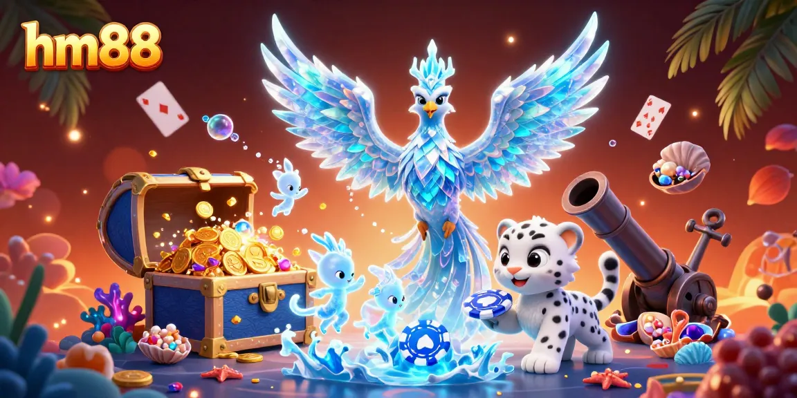 Experience the thrill of hm88 with a vivid ice phoenix and vibrant gaming adventures.