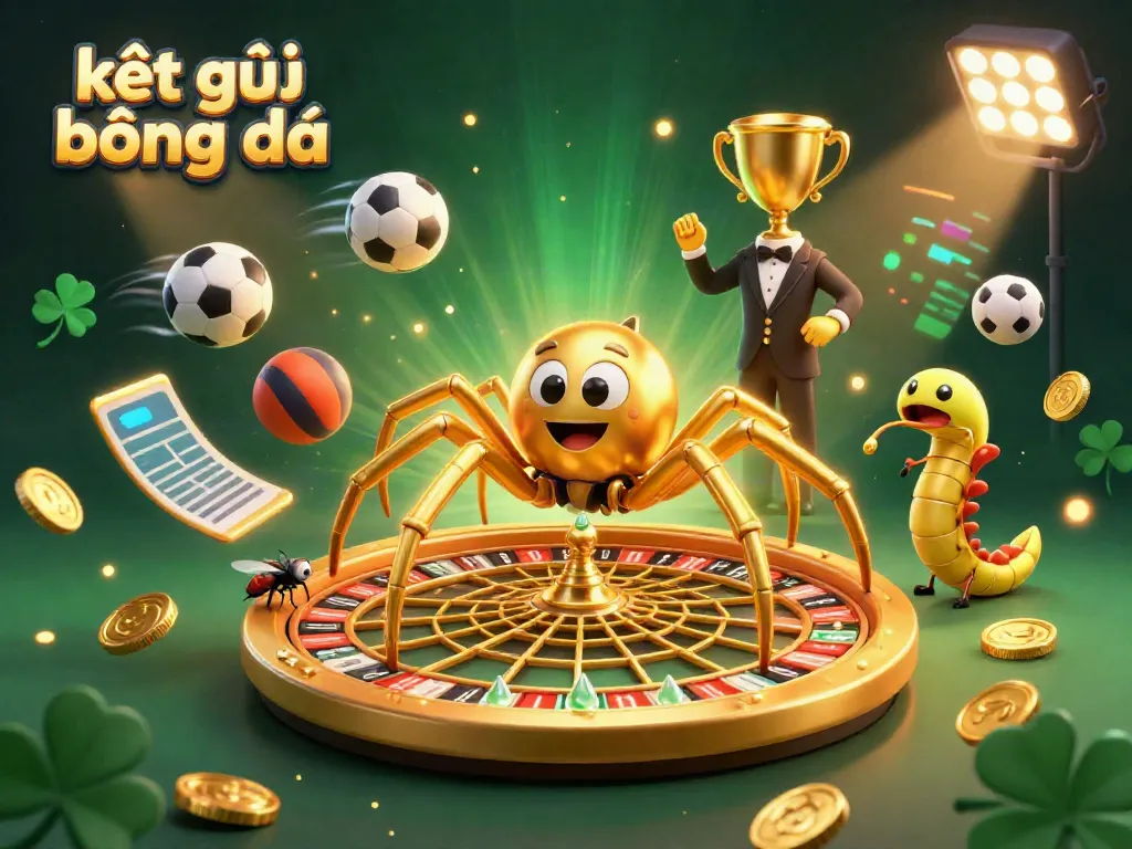 Experience kết quả bóng đá with an engaging 3D illustration featuring sports characters and vibrant elements.