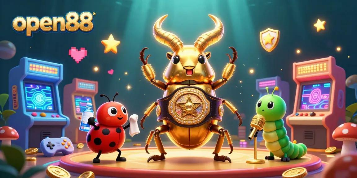 Experience the thrill of open88 with a vivid 3D casino scene showcasing vibrant characters and gaming elements.