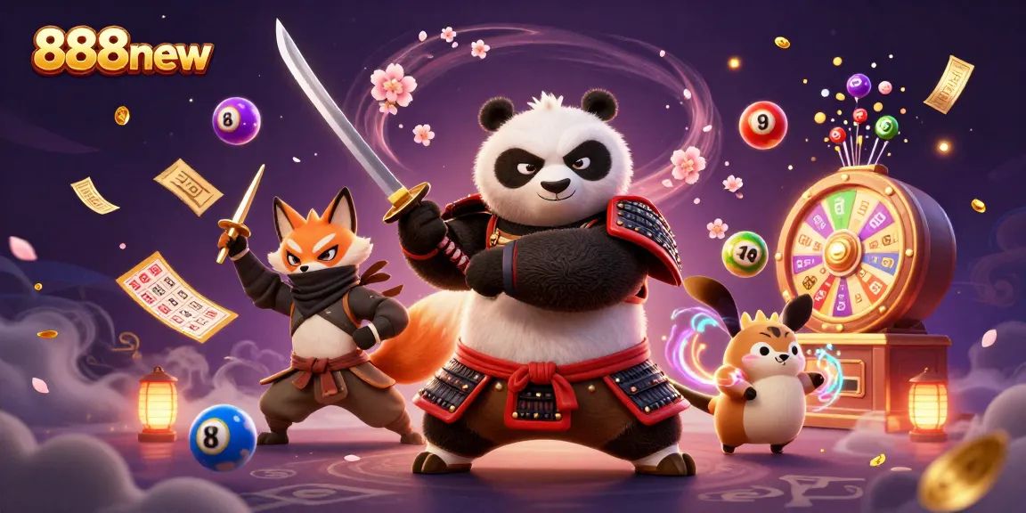 Experience the thrill and excitement of 888new with vibrant lottery elements and captivating characters.