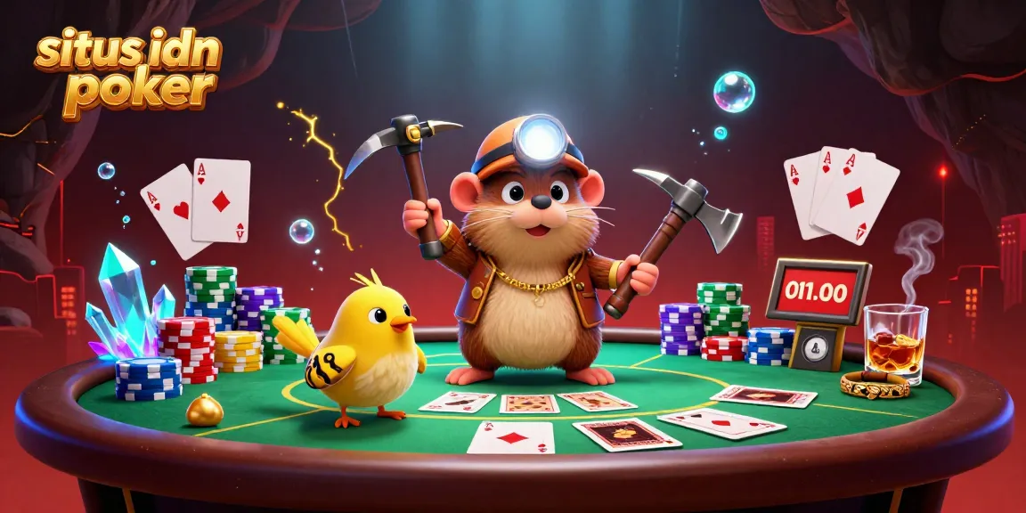 Mainkan situs idn poker terbaik dengan suasana unik dari ilustrasi kartun yang kaya detail.