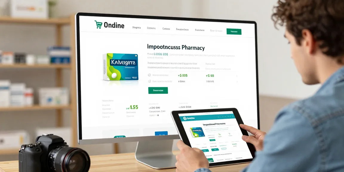Engaging online pharmacy scene showcasing kamagra kaufen schweiz with various impotence medications in a user-friendly layout.