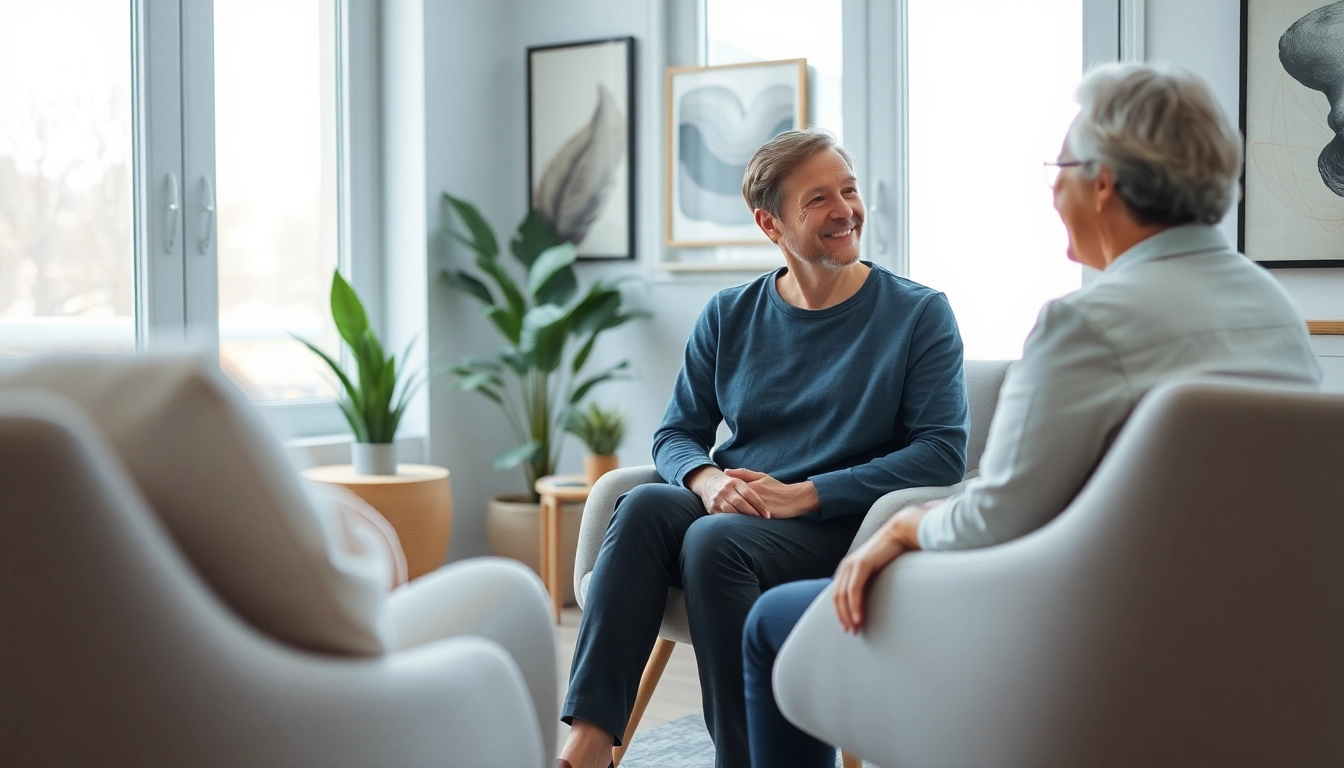 Enhancing emotional wellbeing through a therapeutic conversation in a peaceful environment.