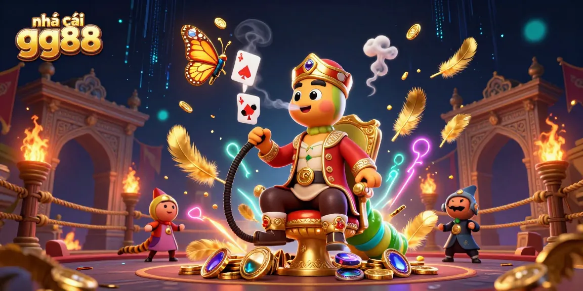 Engage with nhà cái gg88 in an enchanting scene filled with casino elements and rich colors.