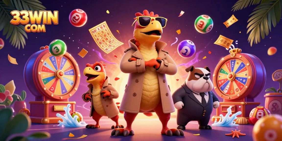Experience excitement at 33WIN COM with raptors in disguise entering a VIP casino scene filled with lottery action
